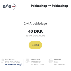 pakker hurtigt og med DAO Pakke.dk