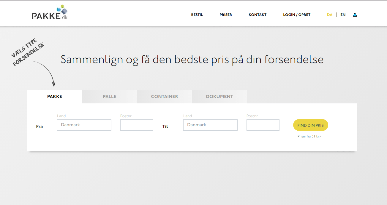 DHL pakkeshop priser